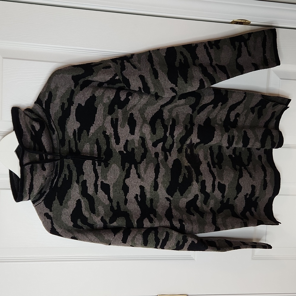 Rachel Zoe army green camo cowl neck sweater sweatshirt